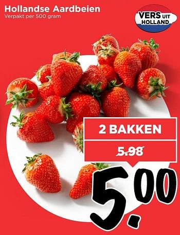Aanbiedingen Hollandse aardbeien - Huismerk Vomar - Geldig van 23/04/2017 tot 29/04/2017 bij Vomar