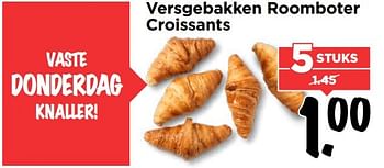 Aanbiedingen Versgebakken roomboter croissants - Huismerk Vomar - Geldig van 23/04/2017 tot 29/04/2017 bij Vomar