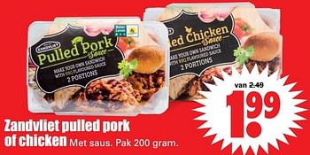 Aanbiedingen Zandvliet pulled pork of chicken - Zandvliet - Geldig van 27/04/2017 tot 30/04/2017 bij Lekker Doen