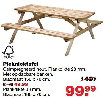 Aanbiedingen Picknicktafel - Huismerk - Praxis - Geldig van 24/04/2017 tot 30/04/2017 bij Praxis