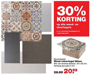 Aanbiedingen Wand--vloertegel nikea - Huismerk - Praxis - Geldig van 24/04/2017 tot 30/04/2017 bij Praxis