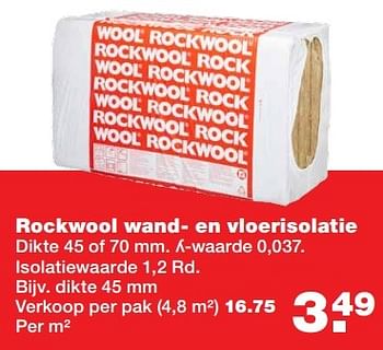 Aanbiedingen Rockwool wand- en vloerisolatie - Rockwool - Geldig van 24/04/2017 tot 30/04/2017 bij Praxis
