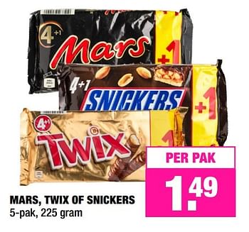 Aanbiedingen Mars, twix of snickers - Mars Snacks - Geldig van 24/04/2017 tot 30/04/2017 bij Big Bazar