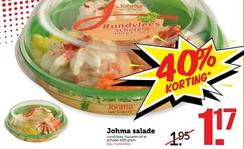 Aanbiedingen Johma salade rundvlees, huzaren of ei - Johma - Geldig van 24/04/2017 tot 30/04/2017 bij Coop