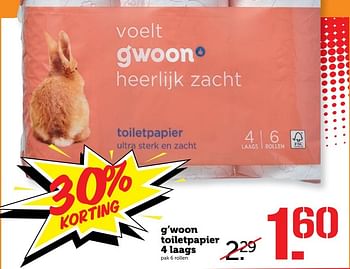 Aanbiedingen G`woon toiletpapier - Gâ€™woon - Geldig van 24/04/2017 tot 30/04/2017 bij Coop