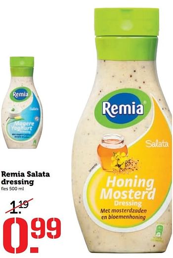 Aanbiedingen Remia salata dressing - Remia - Geldig van 24/04/2017 tot 30/04/2017 bij Coop