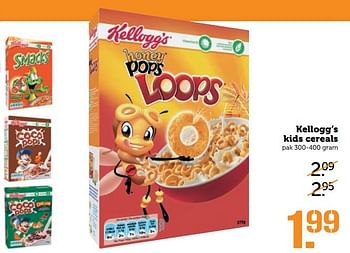 Aanbiedingen Kellogg`s kids cereals - Kellogg's - Geldig van 24/04/2017 tot 30/04/2017 bij Coop
