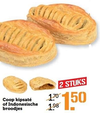 Aanbiedingen Coop kipsaté of indonesische broodjes - Huismerk - Coop - Geldig van 24/04/2017 tot 30/04/2017 bij Coop