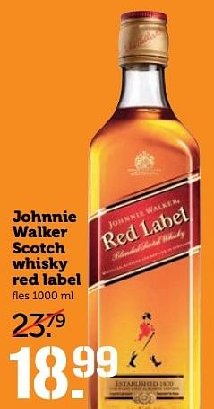 Aanbiedingen Johnnie walker scotch whisky red label - Johnnie Walker - Geldig van 24/04/2017 tot 30/04/2017 bij Coop