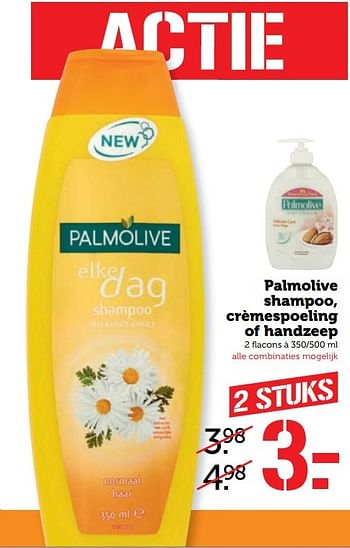 Aanbiedingen Palmolive shampoo, crèmespoeling of handzeep - Palmolive - Geldig van 24/04/2017 tot 30/04/2017 bij Coop