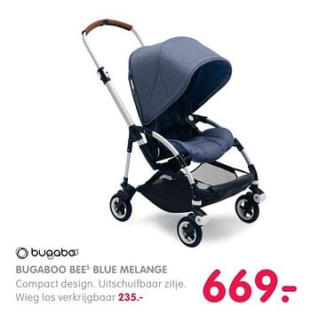 Aanbiedingen Bugaboo bee5 blue melange - Bugaboo - Geldig van 13/04/2017 tot 30/04/2017 bij Prenatal
