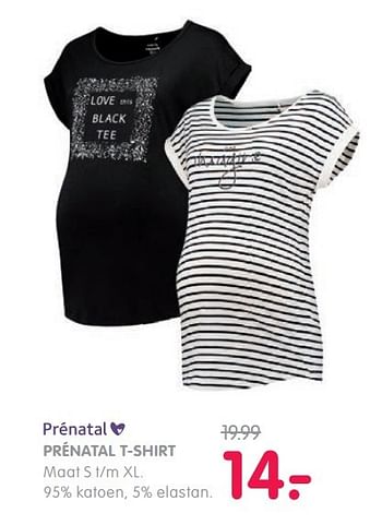 Aanbiedingen Prénatal t-shirt - Huismerk - Prenatal - Geldig van 13/04/2017 tot 30/04/2017 bij Prenatal