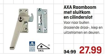 Aanbiedingen Axa raamboom met sluitkom en cilinderslot - Axa - Geldig van 17/04/2017 tot 30/04/2017 bij Hubo