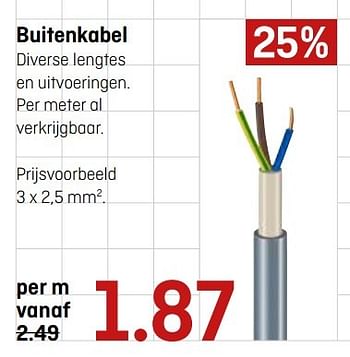 Aanbiedingen Buitenkabel - Huismerk - Hubo  - Geldig van 17/04/2017 tot 30/04/2017 bij Hubo