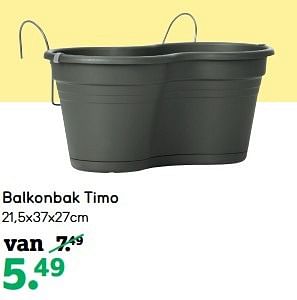 Aanbiedingen Balkonbak timo - Huismerk - Leen Bakker - Geldig van 17/04/2017 tot 30/04/2017 bij Leen Bakker