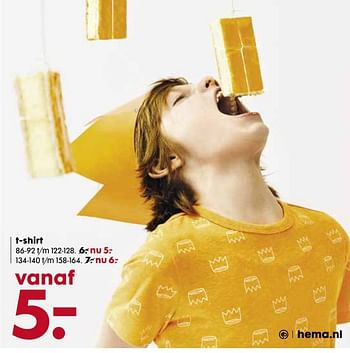 Aanbiedingen T-shirt - Huismerk - Hema - Geldig van 18/04/2017 tot 30/04/2017 bij Hema