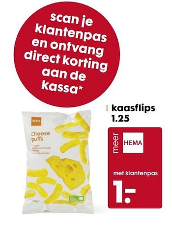 Aanbiedingen Kaasflips - Huismerk - Hema - Geldig van 18/04/2017 tot 30/04/2017 bij Hema