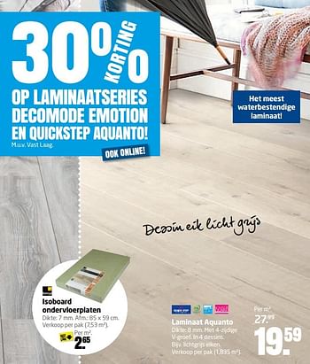 Aanbiedingen Laminaat aquanto - QuickStep - Geldig van 18/04/2017 tot 30/04/2017 bij Formido