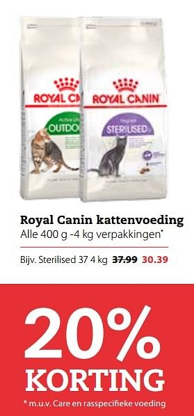 Aanbiedingen Royal canin kattenvoeding - Royal Canin - Geldig van 17/04/2017 tot 30/04/2017 bij Pets Place