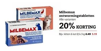 Aanbiedingen Milbemax ontwormingstabletten - Milbemax - Geldig van 17/04/2017 tot 30/04/2017 bij Pets Place