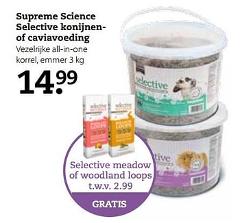 Aanbiedingen Supreme science selective konijnenof caviavoeding - Selective - Geldig van 17/04/2017 tot 30/04/2017 bij Pets Place