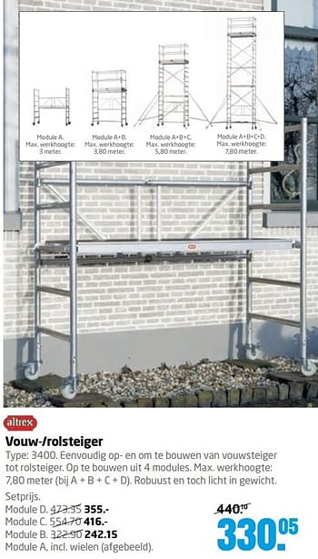 Aanbiedingen Vouw--rolsteiger - Altrex - Geldig van 18/04/2017 tot 30/04/2017 bij Formido