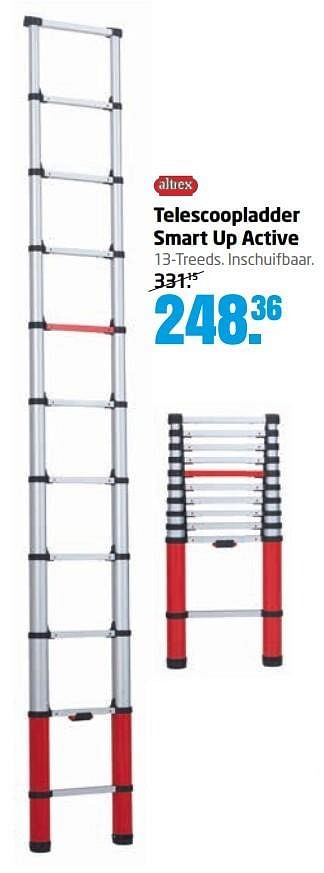 Aanbiedingen Telescoopladder smart up active - Altrex - Geldig van 18/04/2017 tot 30/04/2017 bij Formido