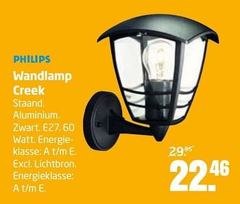 Aanbiedingen Wandlamp creek - Philips - Geldig van 18/04/2017 tot 30/04/2017 bij Formido