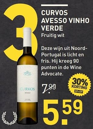 Aanbiedingen Curvos avesso vinho verde - Witte wijnen - Geldig van 18/04/2017 tot 30/04/2017 bij Gall & Gall