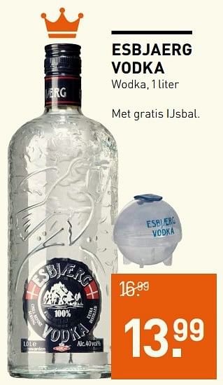 Aanbiedingen Esbjaerg vodka - Esbjaerg - Geldig van 18/04/2017 tot 30/04/2017 bij Gall & Gall