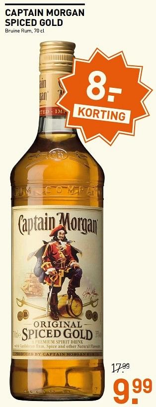 Aanbiedingen Captain morgan spiced gold - Captain Morgan - Geldig van 18/04/2017 tot 30/04/2017 bij Gall & Gall