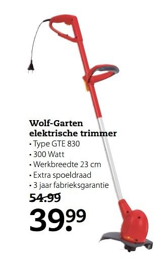 Aanbiedingen Wolf-garten elektrische trimmer - Wolf Garten - Geldig van 17/04/2017 tot 30/04/2017 bij Boerenbond