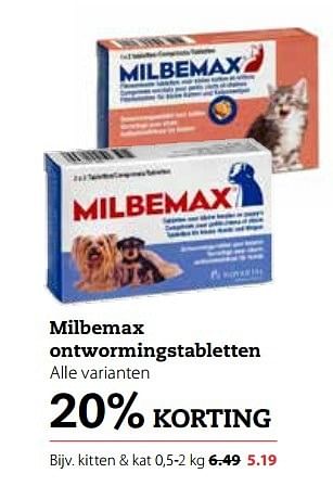 Aanbiedingen Milbemax ontwormingstabletten - Milbemax - Geldig van 17/04/2017 tot 30/04/2017 bij Boerenbond