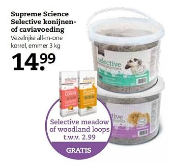 Aanbiedingen Supreme science selective konijnen- of caviavoeding - Supreme Selective - Geldig van 17/04/2017 tot 30/04/2017 bij Boerenbond