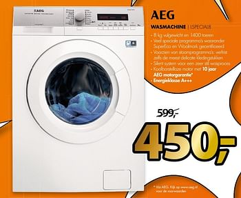 Aanbiedingen Aeg wasmachine lspecial8 - AEG - Geldig van 24/04/2017 tot 30/04/2017 bij Expert