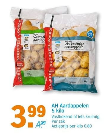 Aanbiedingen Ah aardappelen - Huismerk - Albert Heijn - Geldig van 24/04/2017 tot 30/04/2017 bij Albert Heijn