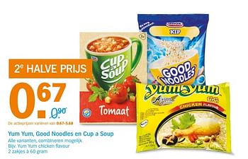 Aanbiedingen Yum yum, good noodles en cup a soup - Huismerk - Albert Heijn - Geldig van 24/04/2017 tot 30/04/2017 bij Albert Heijn