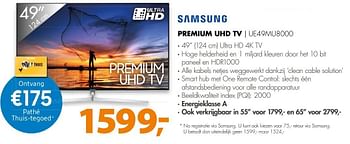 Aanbiedingen Samsung premium uhd tv ue49mu8000 - Samsung - Geldig van 24/04/2017 tot 30/04/2017 bij Expert