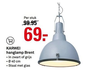Aanbiedingen Karwei hanglamp brent - Huismerk Karwei - Geldig van 24/04/2017 tot 30/04/2017 bij Karwei