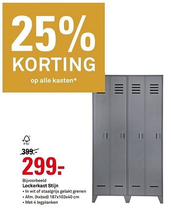 Aanbiedingen Lockerkast stijn - Huismerk Karwei - Geldig van 24/04/2017 tot 30/04/2017 bij Karwei