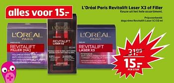Aanbiedingen Dagcrème revitalift laser x3 - L'Oreal Paris - Geldig van 25/04/2017 tot 30/04/2017 bij Trekpleister