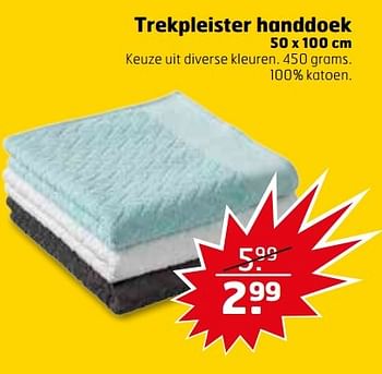 Aanbiedingen Trekpleister handdoek - Huismerk - Trekpleister - Geldig van 25/04/2017 tot 30/04/2017 bij Trekpleister