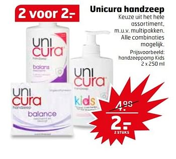 Aanbiedingen Handzeeppomp kids - Unicura - Geldig van 25/04/2017 tot 30/04/2017 bij Trekpleister