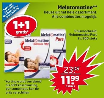 Aanbiedingen Melatomatine pure - Melatomatine - Geldig van 25/04/2017 tot 30/04/2017 bij Trekpleister