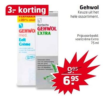 Aanbiedingen Voetcrème extra - Gehwol - Geldig van 25/04/2017 tot 30/04/2017 bij Trekpleister