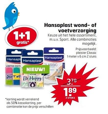 Aanbiedingen Pleister classic - Hansaplast - Geldig van 25/04/2017 tot 30/04/2017 bij Trekpleister