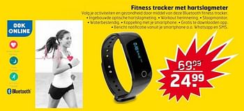 Aanbiedingen Fitness tracker met hartslagmeter - Huismerk - Trekpleister - Geldig van 25/04/2017 tot 30/04/2017 bij Trekpleister