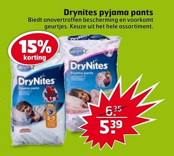 Aanbiedingen Drynites pyjama pants - Huismerk - Trekpleister - Geldig van 25/04/2017 tot 30/04/2017 bij Trekpleister