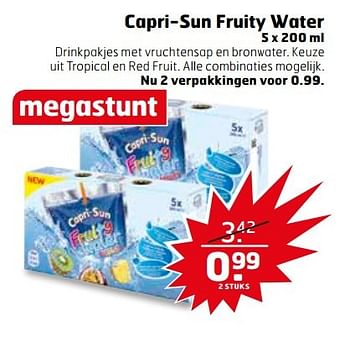 Aanbiedingen Capri-sun fruity water - Capri-Sun - Geldig van 25/04/2017 tot 30/04/2017 bij Trekpleister