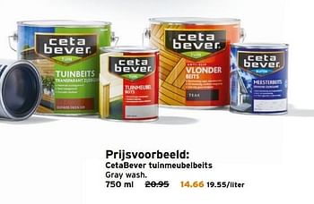 Aanbiedingen Cetabever tuinmeubelbeits - Ceta Bever - Geldig van 24/04/2017 tot 30/04/2017 bij Gamma